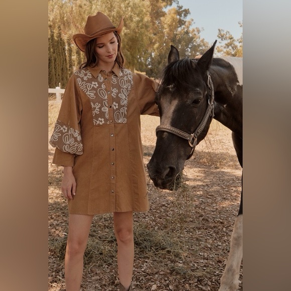 #66 Willow Corduroy Detail Mini Dress - Picture 4 of 6